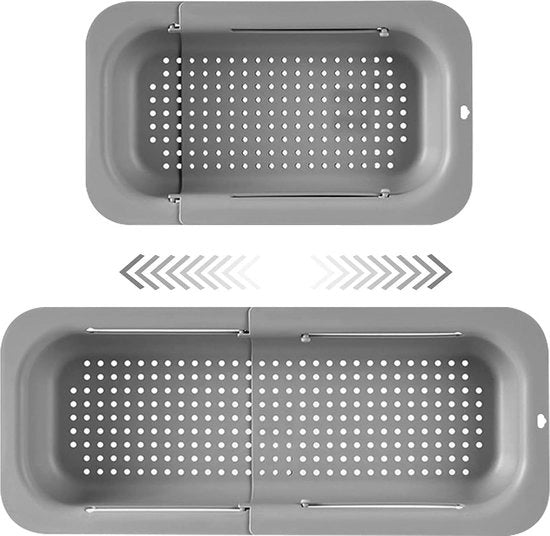 Zeef per cucina, estensibile (34-47 cm), zeemaster per lavandino, dispositivo di drenaggio, zeemaster, lavello, piatto filtrante, cucina, zeemaster, afdripare pasta cotta, lavare verdure, lavare frutta