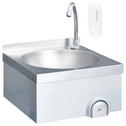 Lavandino-Lavabo con Rubinetto e Dispenser Sapone in Acciaio Inox 163815