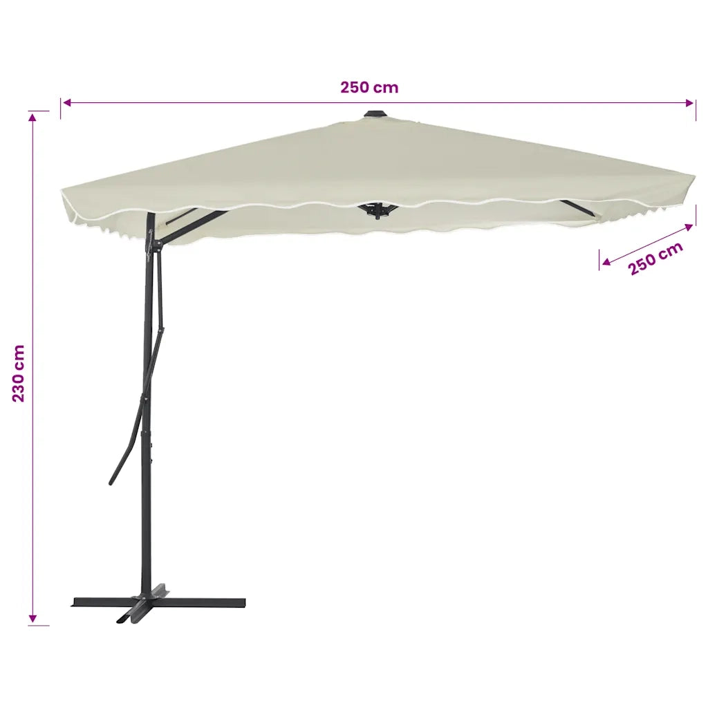 Ombrellone da Esterni con Palo in Acciaio 250x250 cm Sabbia 44882