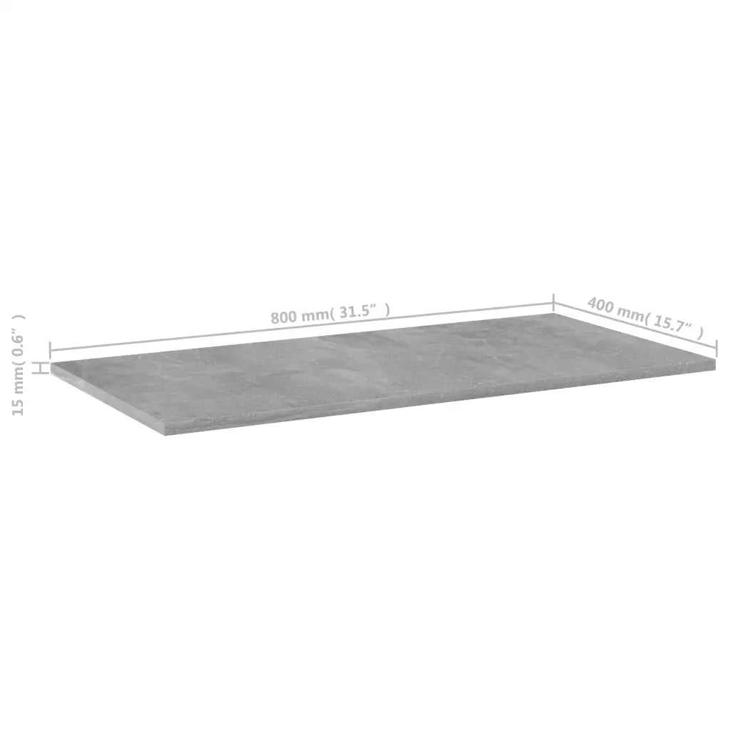Ripiani per Libreria 4pz Grigio Cemento 80x40x1,5cm Multistrato 805338