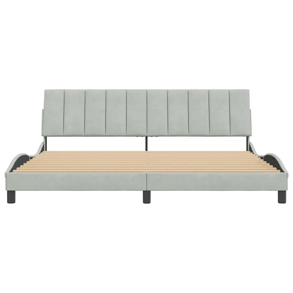 Giroletto senza Materasso-Struttura Letto Hanko Grigio Chiaro 200x200 cm Velluto