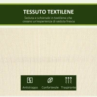 Dondolo a 2 Posti da Giardino con Tettuccio Regolabile, 140x118x162cm Beige