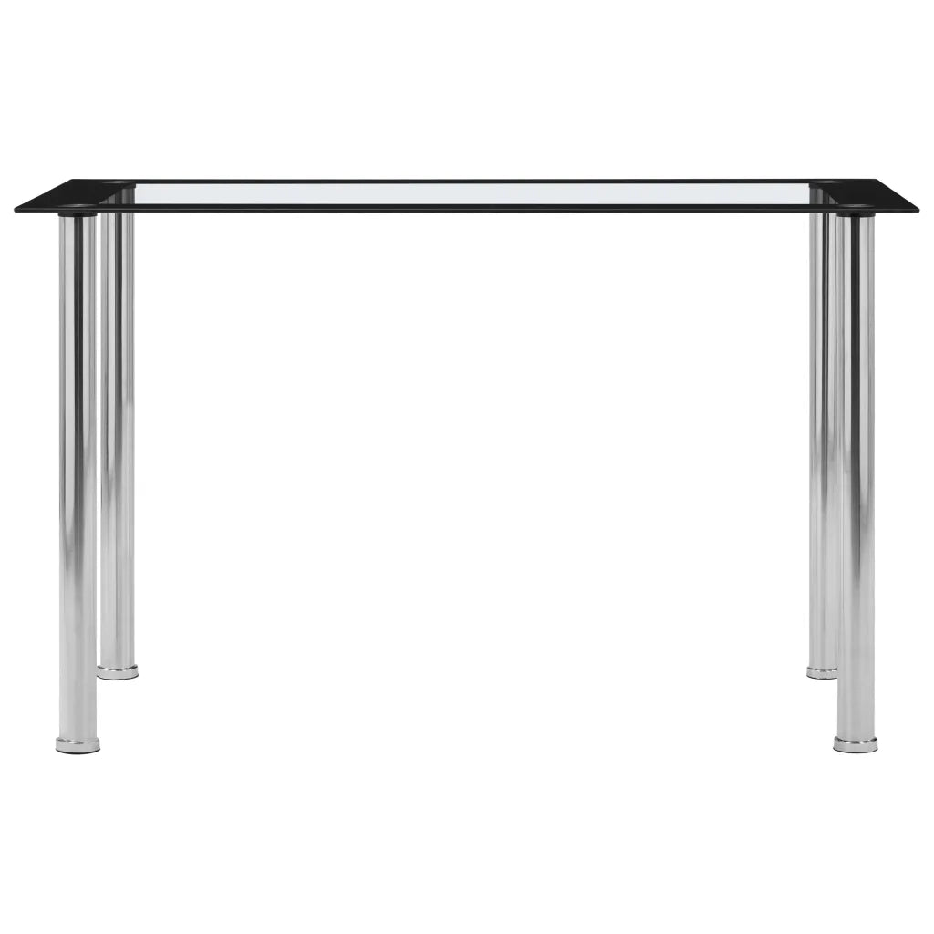 Tavolo da Pranzo Nero e Trasparente 120x60x75cm Vetro Temperato cod mxl 16898