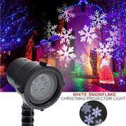 Trade Shop - Proiettore Laser Led Rgb Natale Esterno Giochi Luce Fiocchi Di Neve Bianco -