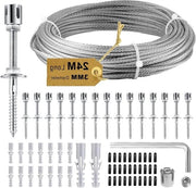 Supporto metallico per piante da arrampicata - Set di 12 supporti per parete e 24 m di cavo di filo