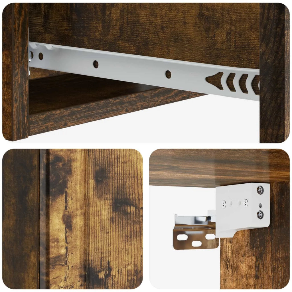Tavolino da Parete Laterale Rovere Fumo 59 x 34,5 x 17 cm 898320