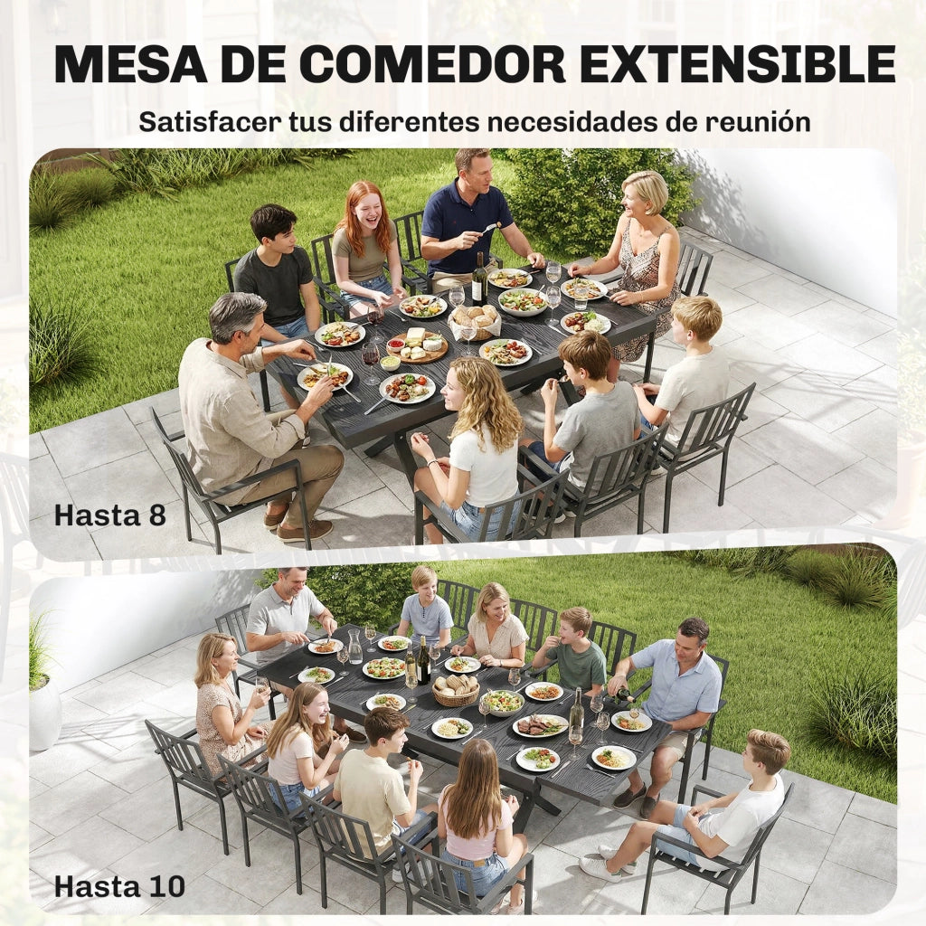 Tavolo da pranzo allungabile per esterno ¨C zephmum ¨C grigio 154x214 cm