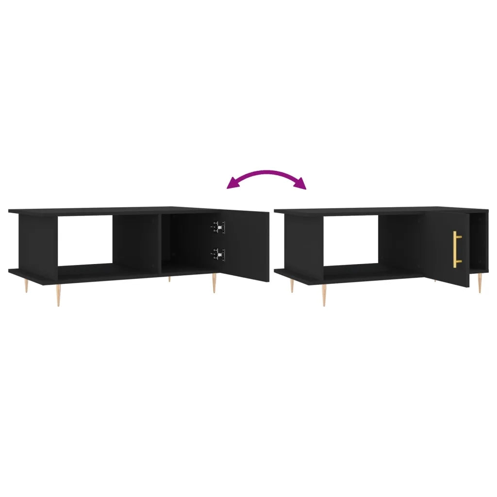 Tavolino da Salotto Nero 90x50x40 cm in Legno Multistrato 829477
