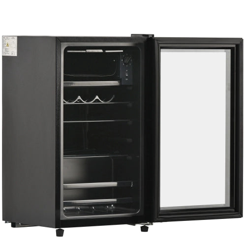 Mini frigorifero; congelatore; volume totale 76L; freezer 6L; compartimento frigorifero 70L; basso rumore; sistema di raffreddamento a compressore; efficiente energeticamente; mensole regolabili; nero