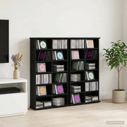 Mobile per CD 2 pz Rovere Nero 60 x 17 x 92 cm 8012733