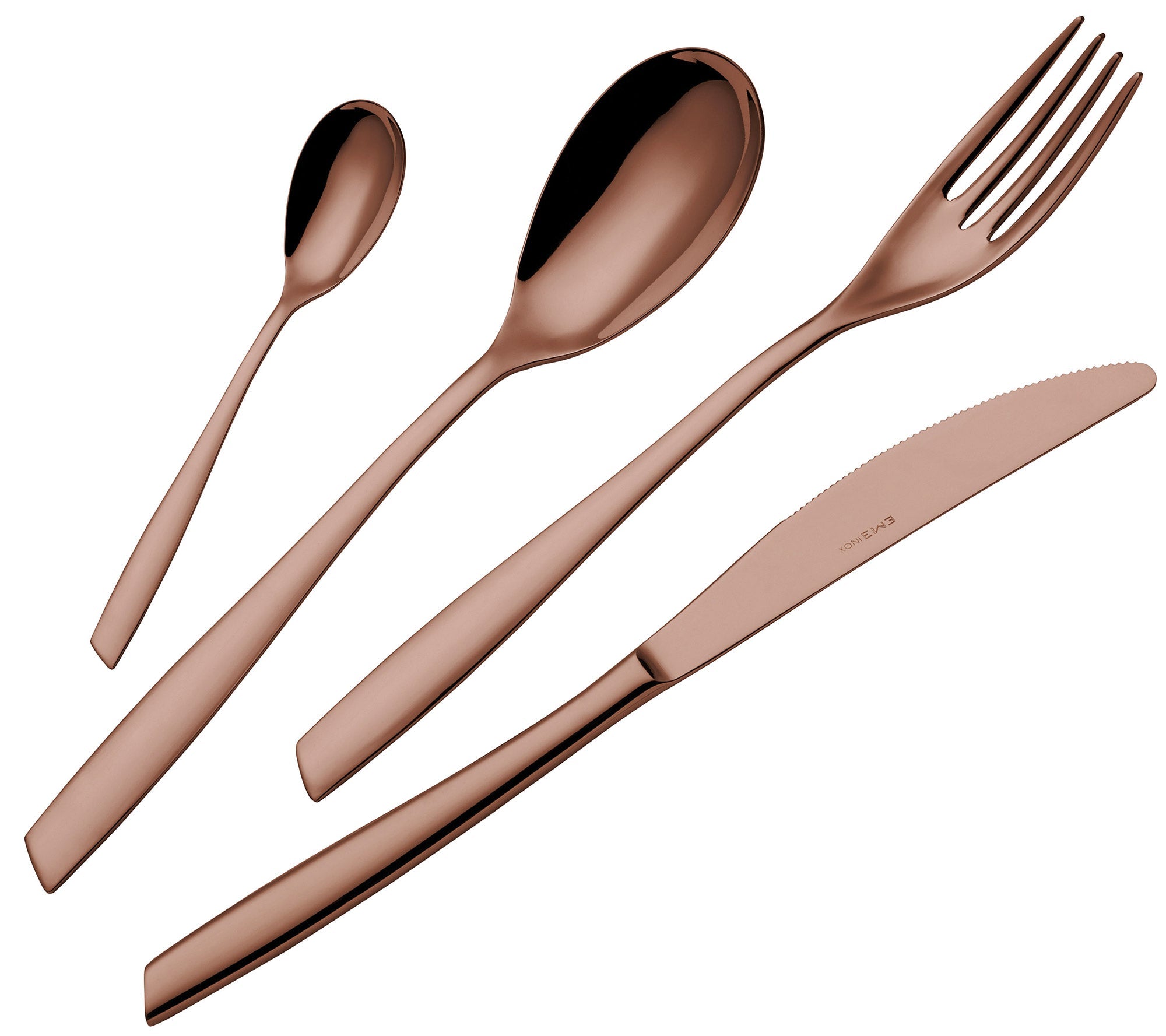 Servizio Set di Posate 24 Pezzi in Acciaio 18/10 PVD Eme Eleven Chocolate