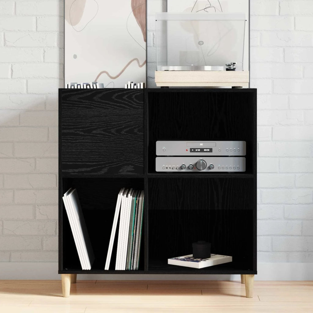 Mobile porta vinili Rovere Nero 84,5 x 38 x 89 cm 862870