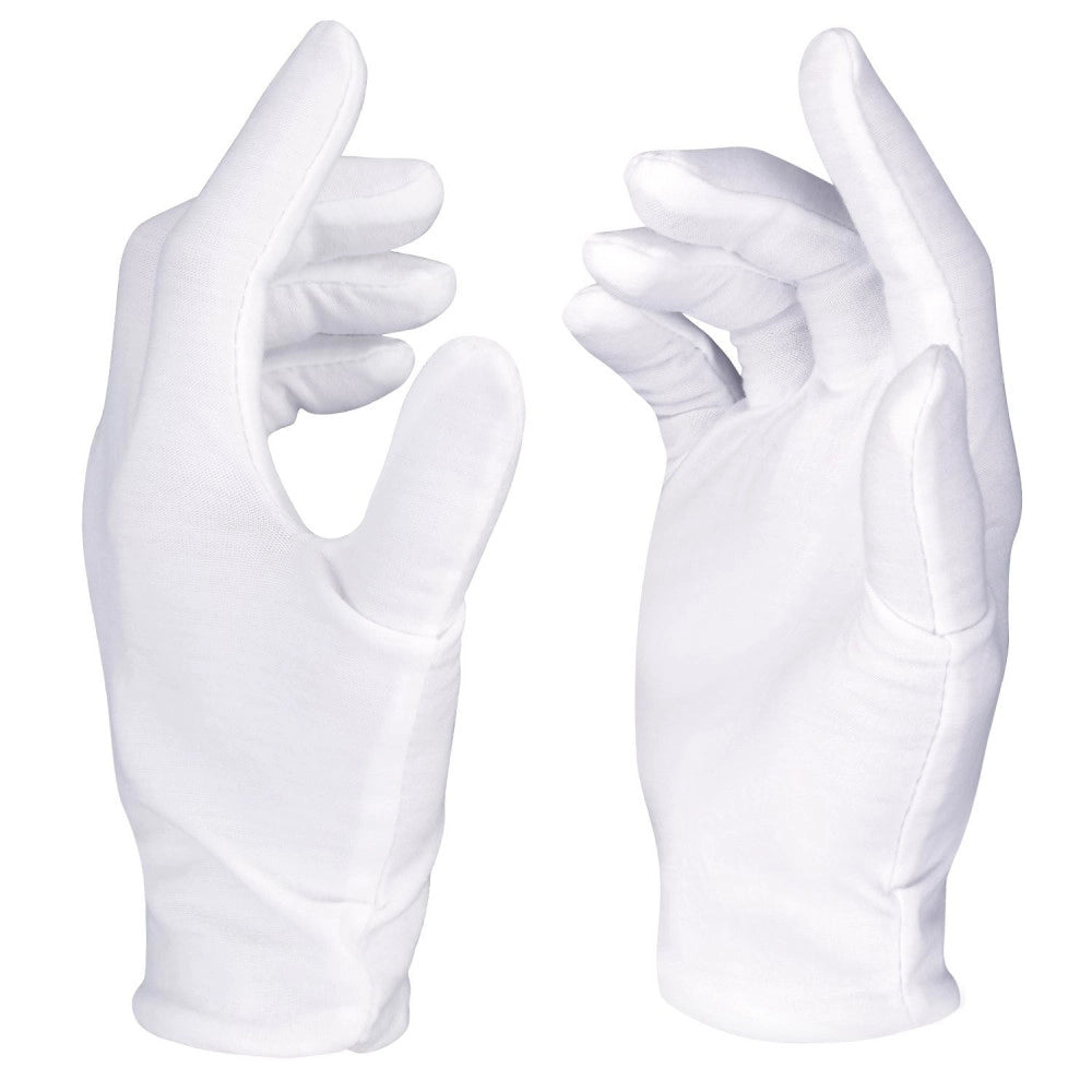Trade Shop - Guanti In Cotone Bianco Per Assorbimento Crema Mani Pelle Secca Sensibile Idrata -