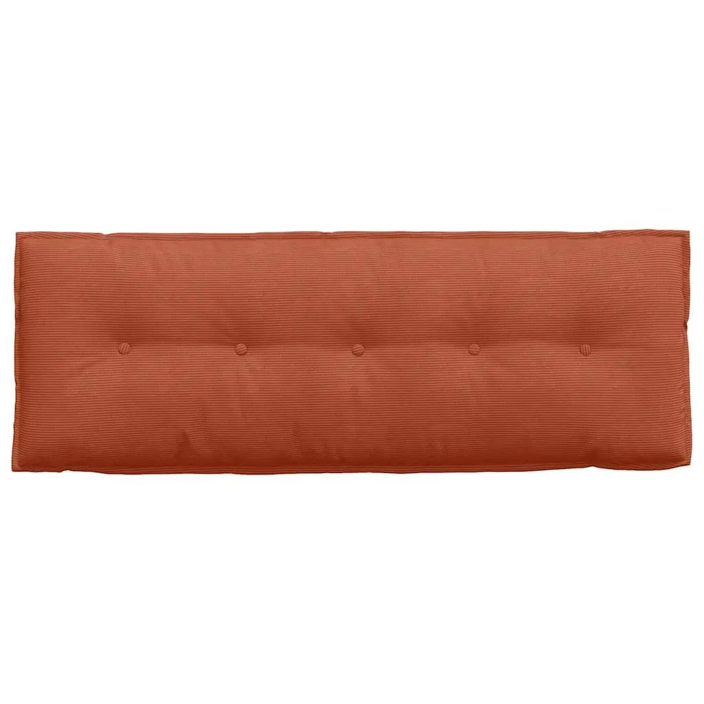 Cuscino per Schiena Rosso Arancio 140 x 50 cm Tessuto in Cords