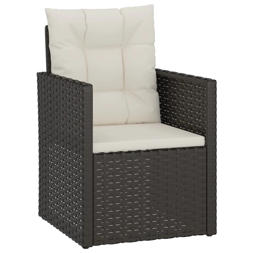 Poltrona da Giardino con Cuscini Nera in Polyrattan CFW1985844