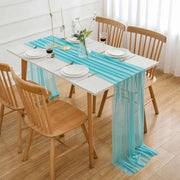 Tavolo decorativo - chiffon e organza turchese 3m x 70cm