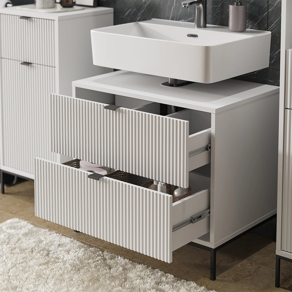 Vicco Set di mobili da bagno Bianco 5 parti