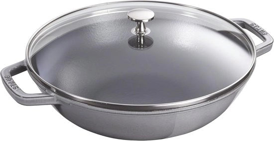 Wok 30 cm - Fondereccia, Induzione, Coperchio in Vetro