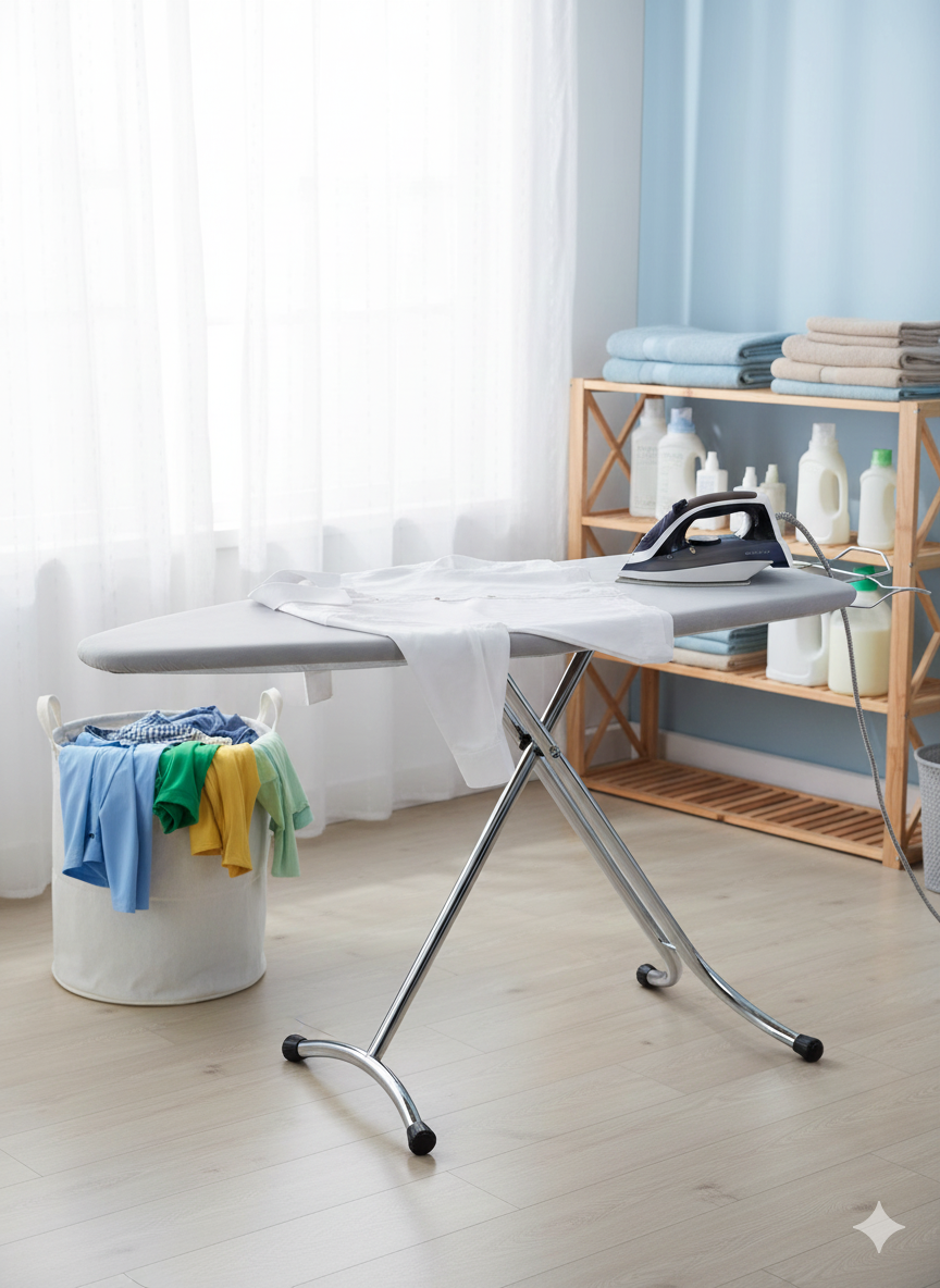 Asse da Stiro Prestige Plus 123x48 cm Salvaspazio Altezza Regolabile Ampia Area di Stiratura