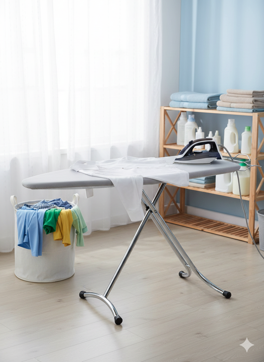 Asse da Stiro Prestige Plus 123x48 cm Salvaspazio Altezza Regolabile Ampia Area di Stiratura