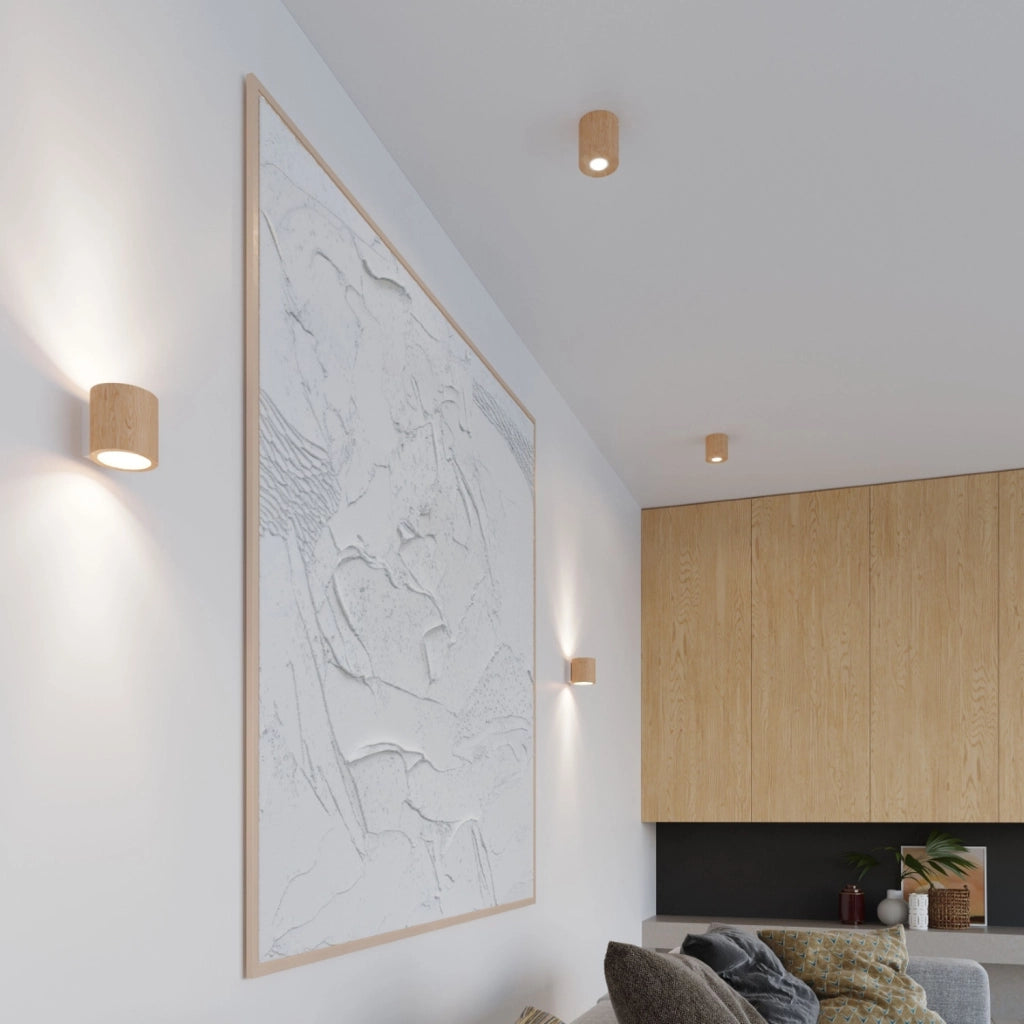 Applique RONDEO in legno chiaro/bianco G9 Pure Lume