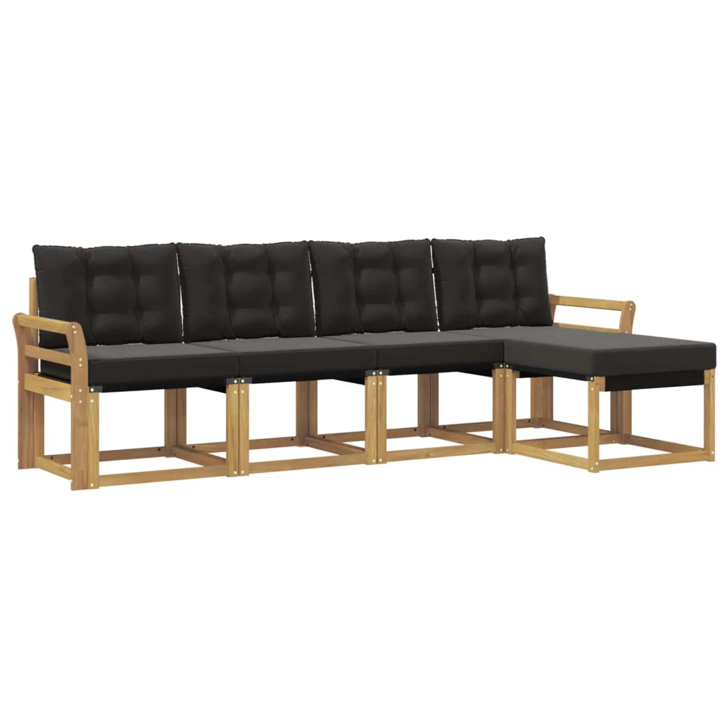 Set di divani da esterno 5 pz Bianco e Nero 3389382