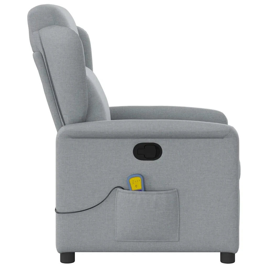 Poltrona Massaggiante Reclinabile Grigio Chiaro in Tessuto 4015586