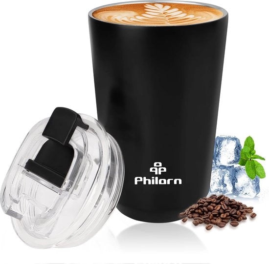 Tazza termica, tazza da caffè da portare via, 380 ml, tazza da caffè per portare con sé, senza perdite, in acciaio inossidabile, tazza termica riciclabile