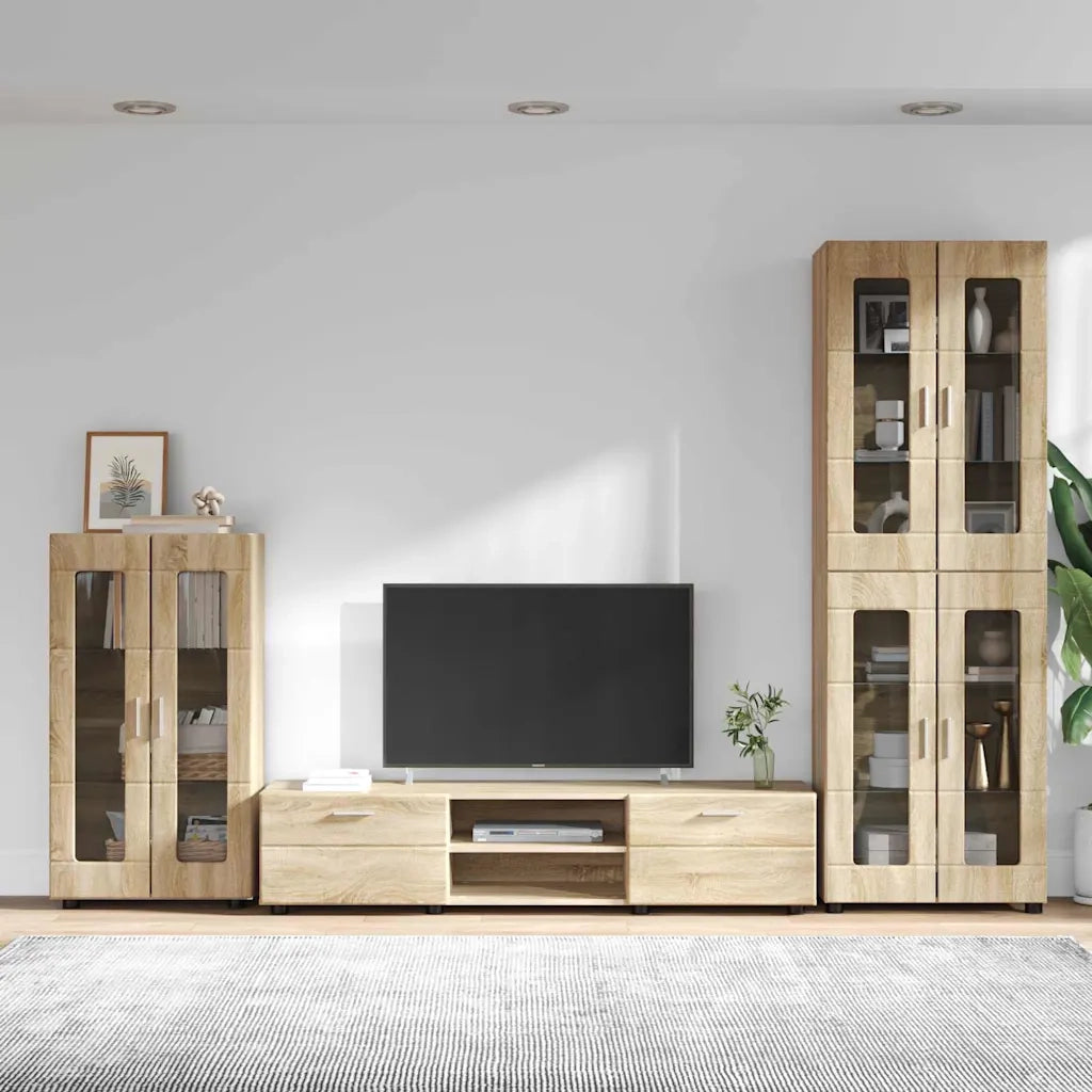 Set mobile TV con porta FLORIN Rovere Sonoma Legno multistrato