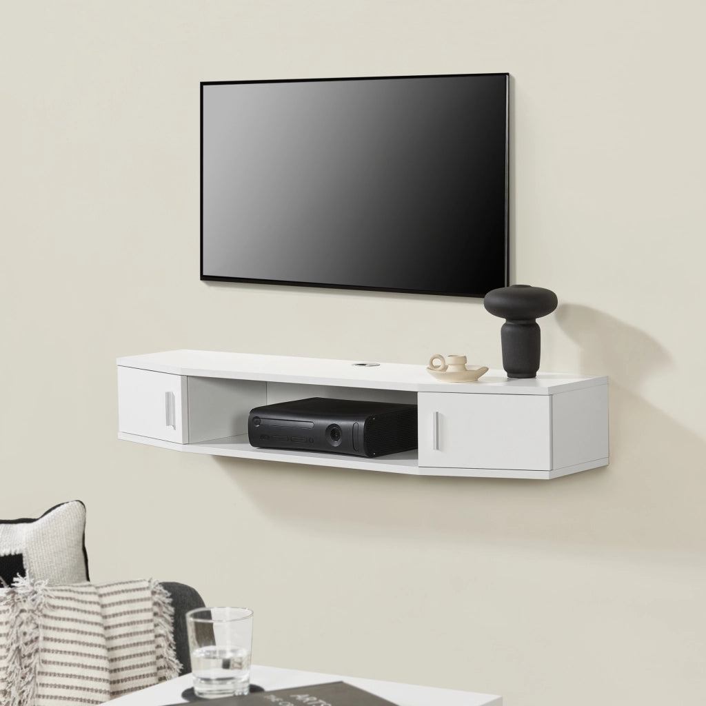 Mensola TV Tørring Sospesa a Muro 17,5 x 110 x 30 cm Bianco [en.casa]