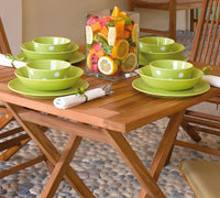 Tavolo Quadrato Pieghevole da Giardino 80x80 cm in Legno Teak Vorghini Vulcano