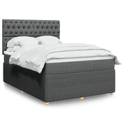 Giroletto a Molle con Materasso Grigio Scuro 140x190 cm Tessuto 3294359