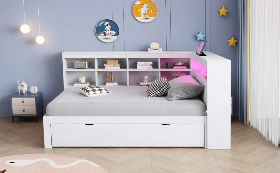 letto in legno bianco 116 x 222.3 cm