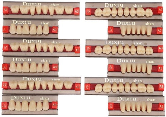 Protesi di Denti Acrilici - 12 Pezzi - Materiale Odontotecnico - Protesi Labiale - Denti di Rimpiazzo - Adatto per Laboratori Odontoiatrici
