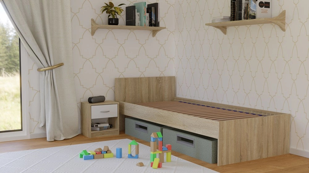 Letto struttura 90x200 sonoma