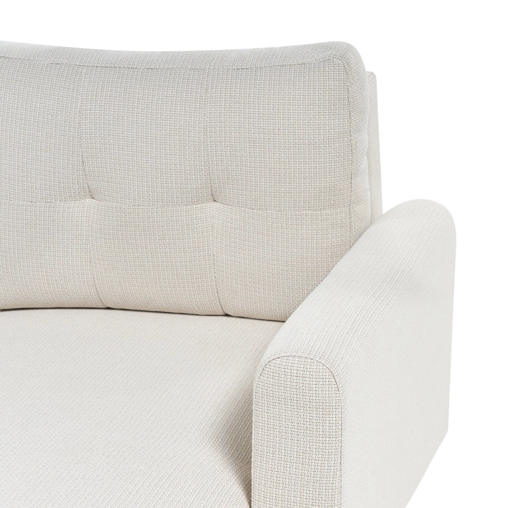 Divano angolare 3 posti sinistro imbottito in tessuto beige con funzione di dormiente e schienale imbottito estraibile Gambe in legno