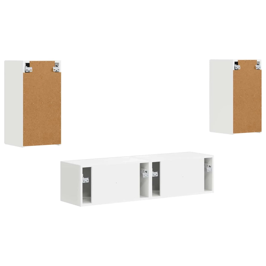 Set mobile TV 4 pcs Bianco Legno multistrato