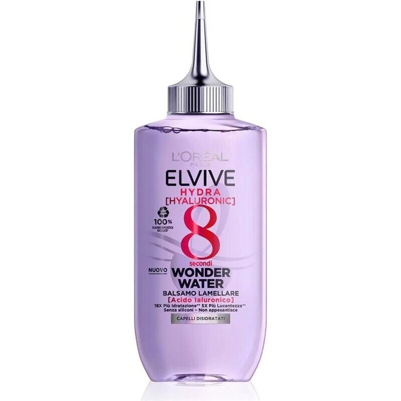 L'ORÉAL PARIS BALSAMO 2 CONFEZIONI LAMELLARE WONDER WATER HYDRA HYALURONIC PER DARE LUCENTEZZA A CAPELLI DISIDRATATI 200 ML