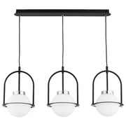Lampadario LERIA Alfa nero con sfere bianche 3xE14