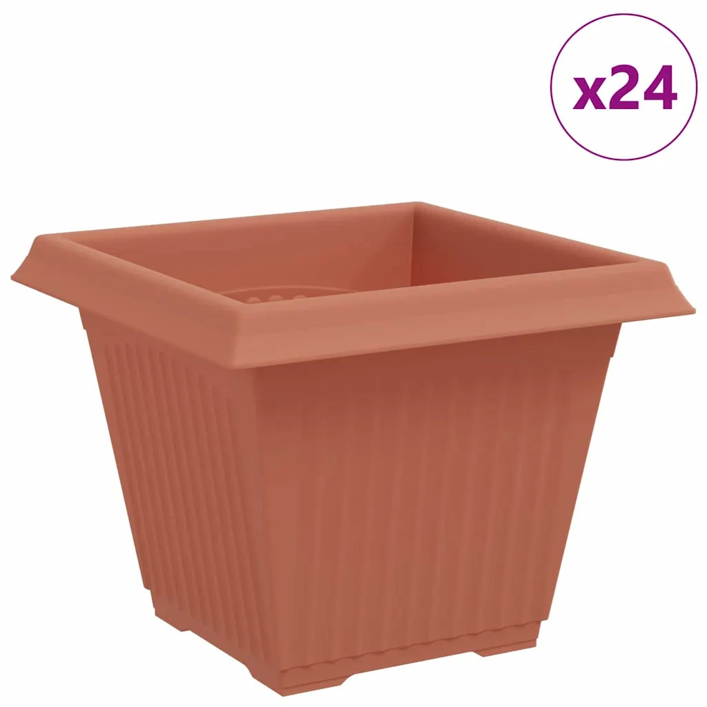Vaso quadrato per fiori 24 pcs Rosso Mattone 38 x 38 x 30 cm 42020346