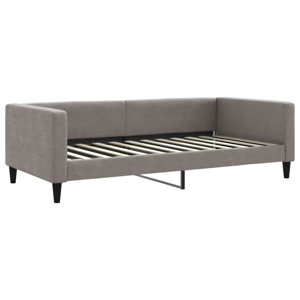 Divano Letto Estraibile con Materassi Tortora 100x200cm Tessuto