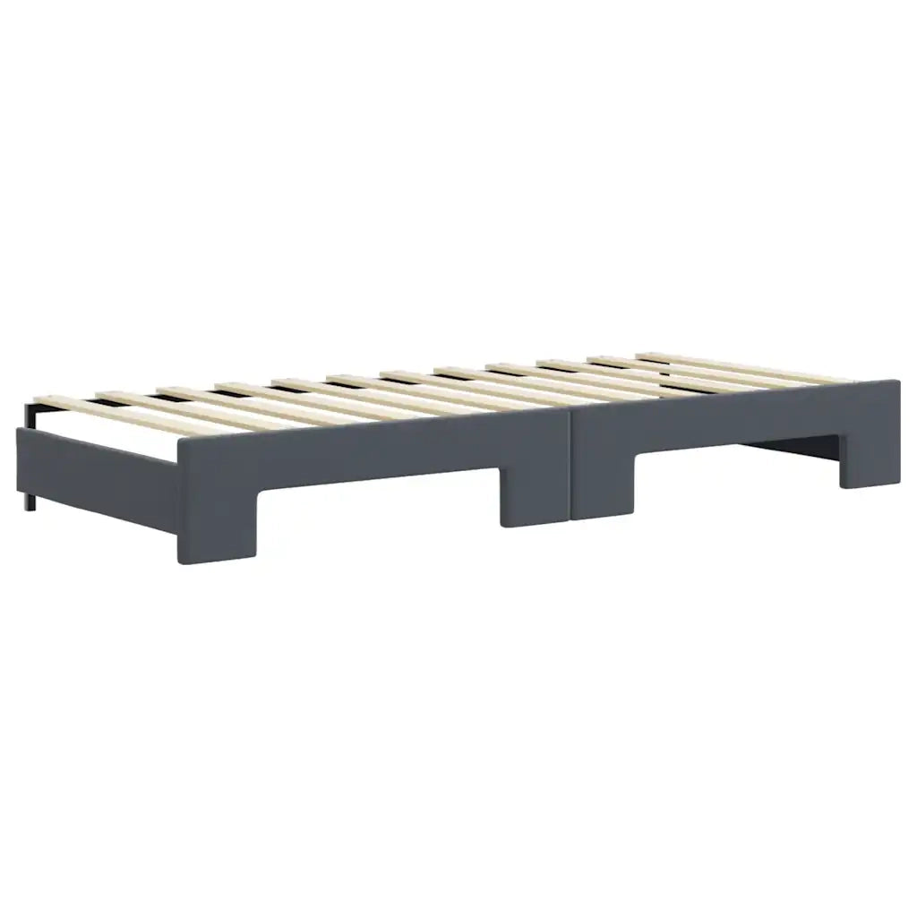 Divano Letto Estraibile Cassetti-Sofa Letto-Daybed Grigio Scuro 90x200cm Velluto 203073