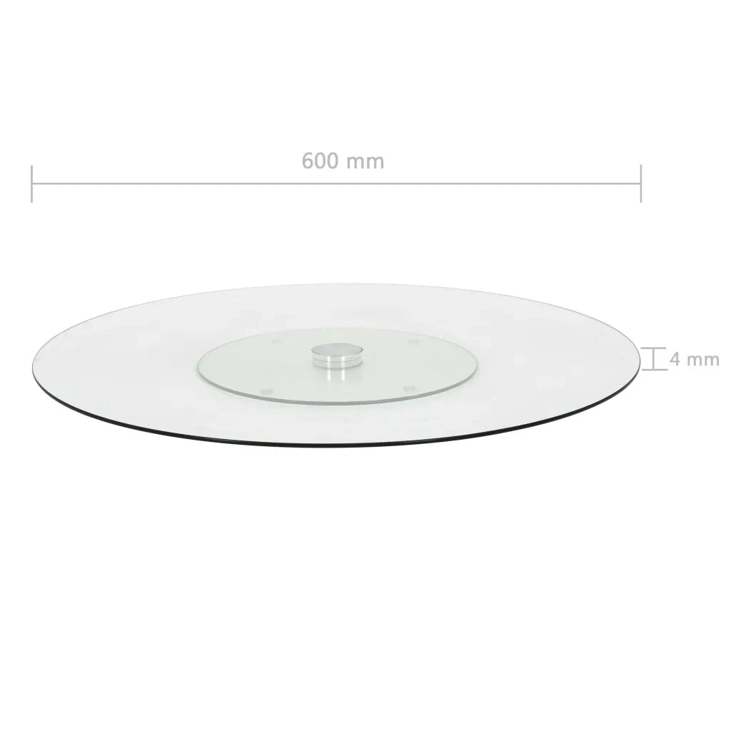 Vassoio Girevole Trasparente 60 cm Vetro Temperato