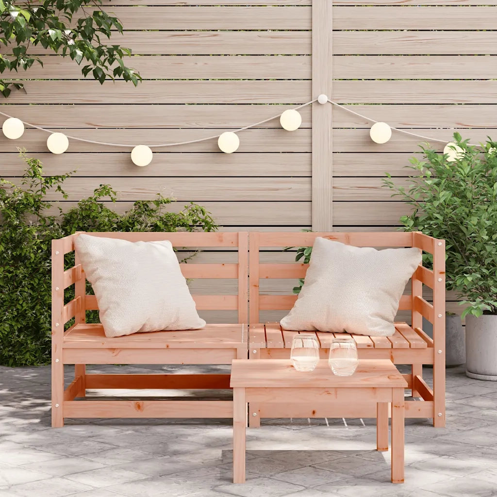 Divano componibile-Divani Angolari Giardino 2pz 70x70x67cm Legno Massello Douglas