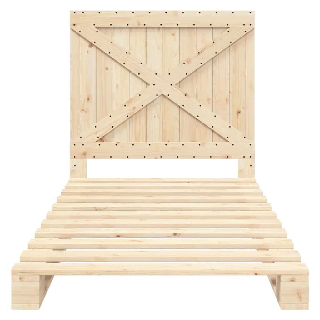 Giroletto con Testiera-Struttura Letto con testiera 100x200 cm Legno Massello di Pino 104518