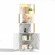 Mobile angolare con vani aperti e 2 ante - per cucina - in MDF - 38 x 38 x 180 cm - bianco