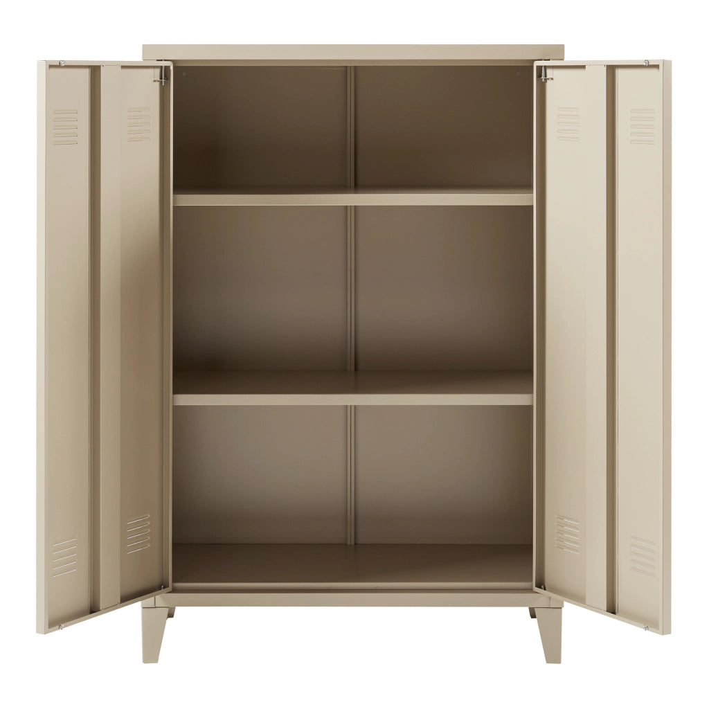 Armadietto da Ufficio Oripää in Acciaio 110 x 75 x 33 cm color Cammello [en.casa]