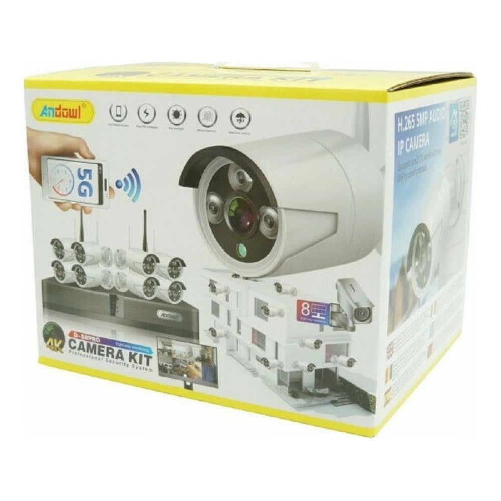 Trade Shop - Set Sistema Di Registrazione Sorveglianza Cctv Integrato 8 Telecamere 4k Q-s8pro -