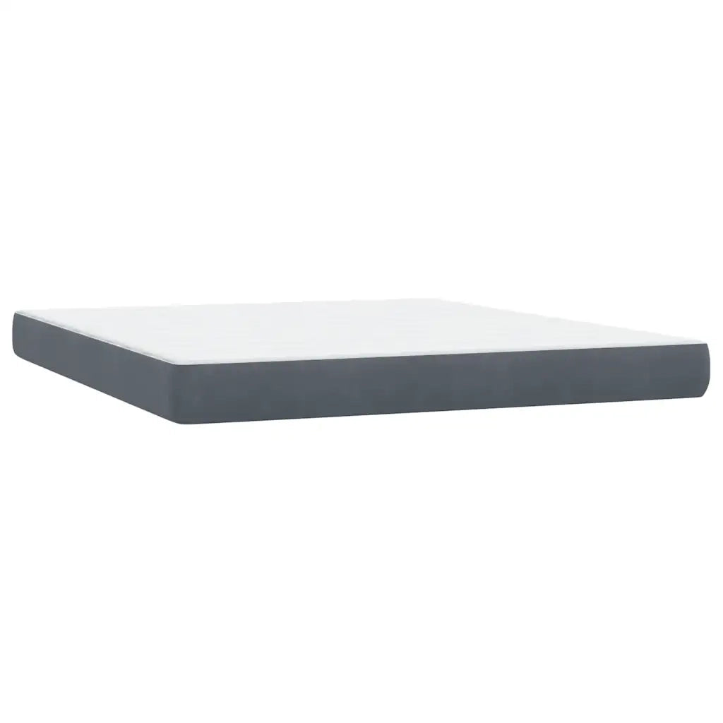Letto a Molle con Materasso e LED Grigio Scuro 180x210 cm Velluto 3317086