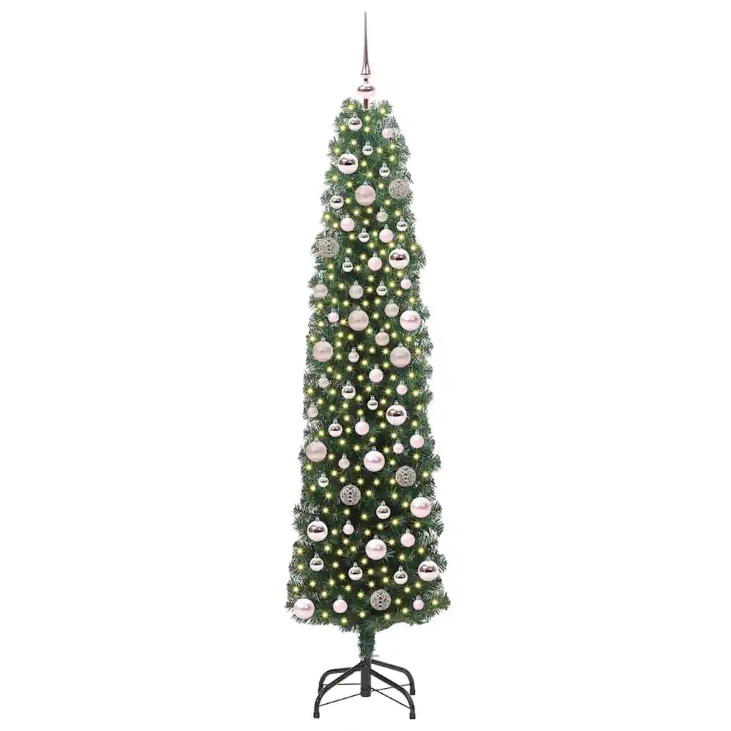 Albero di Natale | Decorazioni natalizie artificiale con 300 LED Verde 180 cm